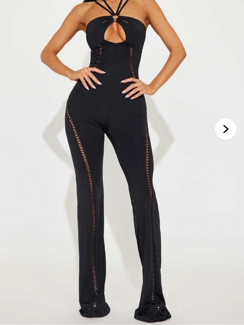 Strappy Cutout Black Jumpsuit